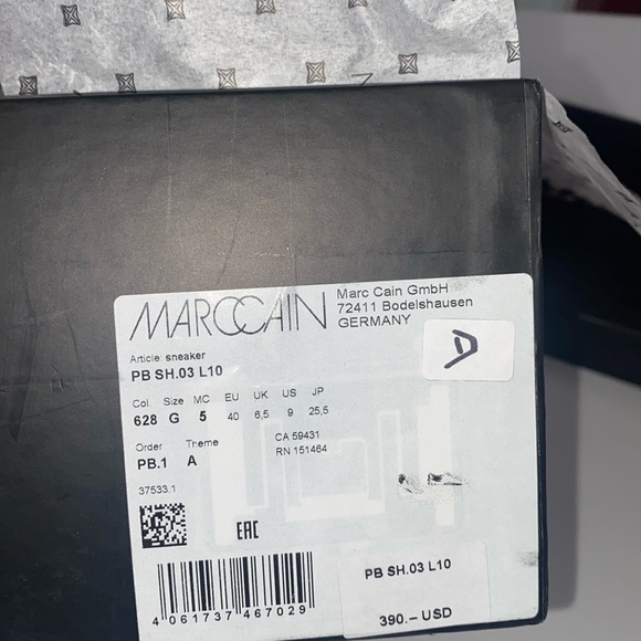 (LGSF) Marc Cain Article Sneaker Suede & Metallic Gold trim, Size 9, New in Box - Picture 6 of 10